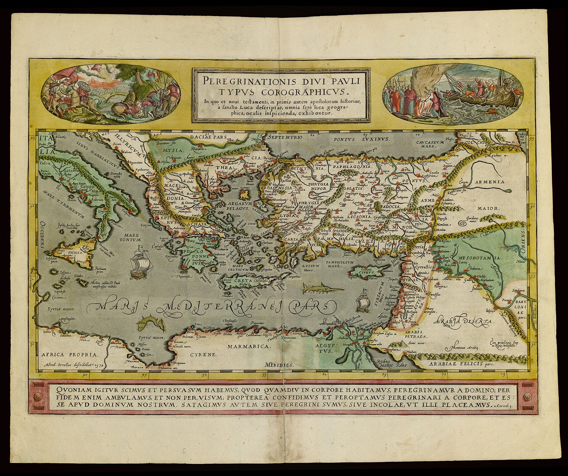 Ortelius, Peregrinationis Divi Pauli Typus Chorographicus (1579)